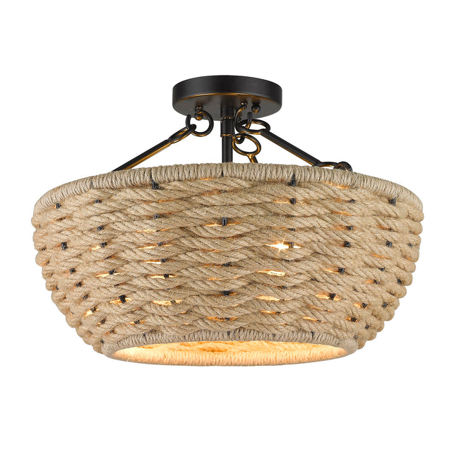 Hathaway Outdoor (Damp) Semi-Flush Mount Ceiling Light by Golden
