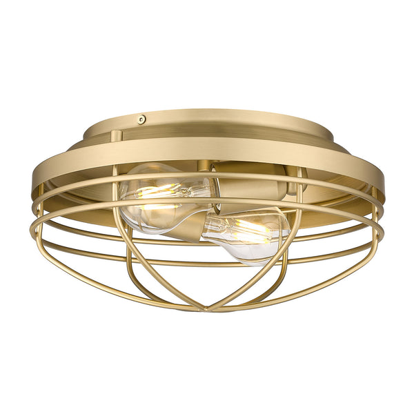 Seaport Outdoor (Damp) Flush Mount Ceiling Light by Golden