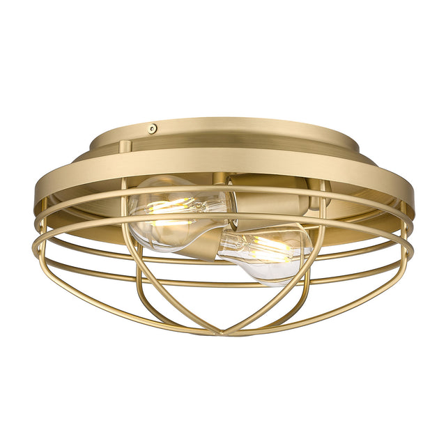 Seaport Outdoor (Damp) Flush Mount Ceiling Light by Golden