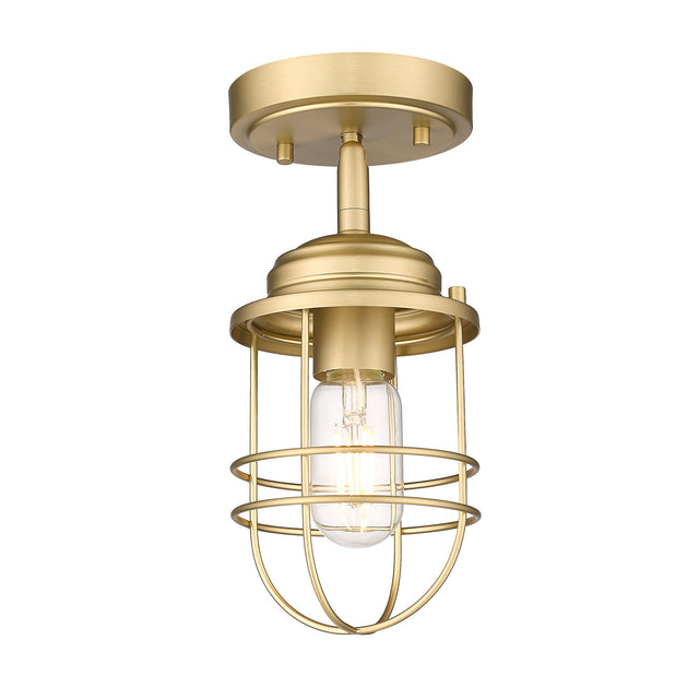 Seaport Outdoor (Damp) Semi-Flush Mount Ceiling Light by Golden