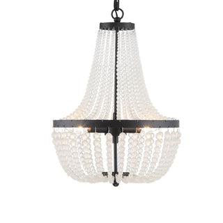 Buy matte-black-with-glass-beads-glass-and-frosted-shade Rylee Outdoor (Damp) Chandelier by Crystorama