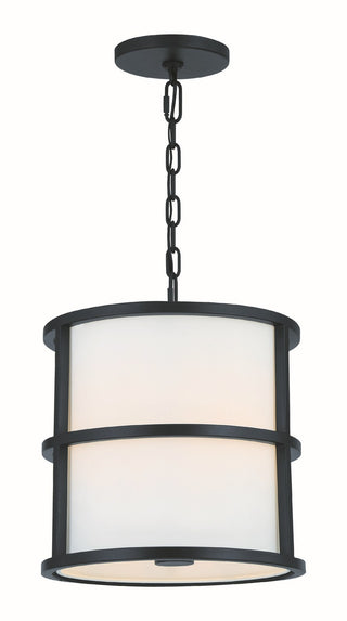 Buy matte-black-and-white-shade Hulton Pendant by Crystorama