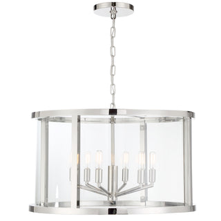 Buy polished-nickel-and-clear-shade Devon Chandelier by Crystorama