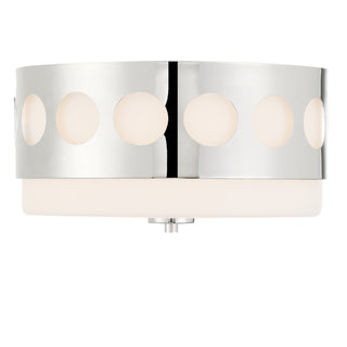 Buy polished-nickel Kirby Outdoor (Damp) Flush Mount Ceiling Light by Crystorama
