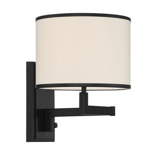 Buy matte-black-and-white-shade Madison Sconce by Crystorama