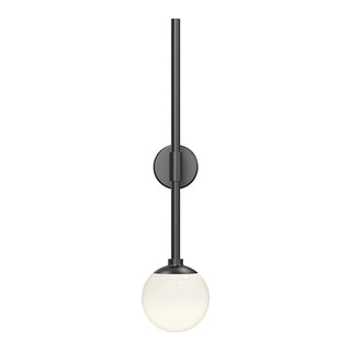 Buy satin-black-with-white-white-cased-glass-glass-and-white-shade Sabon Outdoor (Damp) Sconce by Sonneman