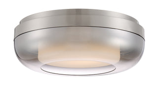 Buy brushed-nickel-with-clear-with-silver-gradient-glass-and-clear-shade First Encounter Outdoor (Damp) Flush Mount Ceiling Light by George Kovacs