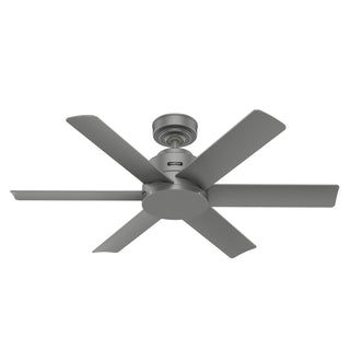 Buy matte-silver-finish-with-matte-silver-blades Kennicott Outdoor (Damp) Hugger Ceiling Fan by Hunter