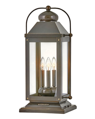 Buy light-oiled-bronze-with-clear-glass-and-clear-seedy-shade Anchorage Outdoor (Wet) Post Lantern by Hinkley