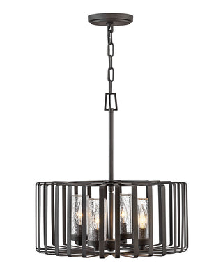 Buy brushed-graphite-with-clear-seedy-glass-and-clear-seedy-shade Reid Outdoor (Wet) Chandelier by Hinkley