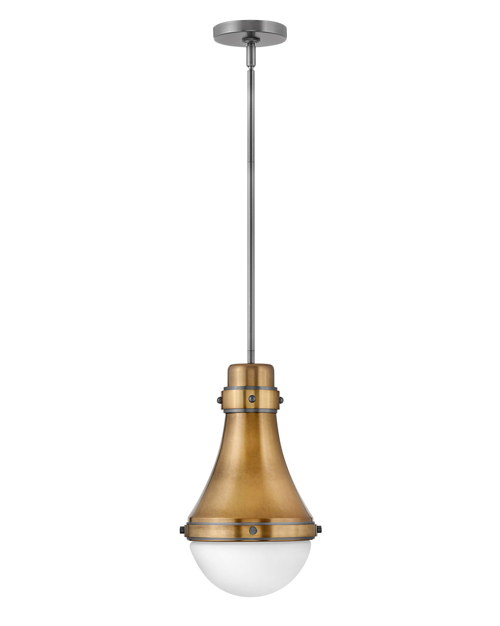 Oliver Pendant by Hinkley – Lights: 1 Light (9.00"L x 9.00"W x 15.50"H) – Finish: Heritage Brass with Etched Opal Glass and Opal Shade – Hinkley-39057HB