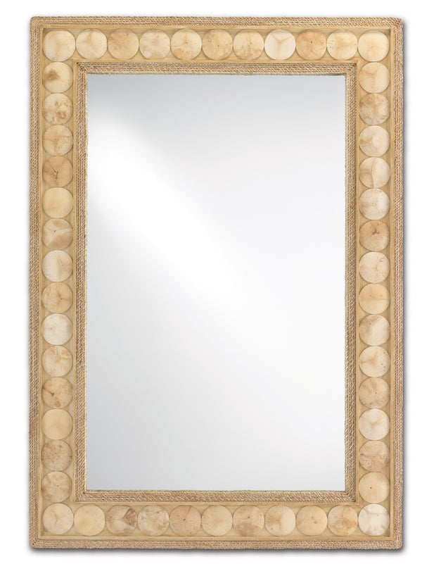 Currey and Company - 1000-0099 - Mirror - Buko Collection - Straw/Natural Abaca Rope/Coco Shell/Mirror from Lighting & Bulbs Unlimited.