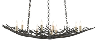 Buy rustic-bronze Rainforest Collection Chandelier by Currey and Company