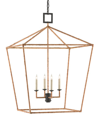 Buy mole-black-natural-rattan Denison Collection Lantern by Currey and Company