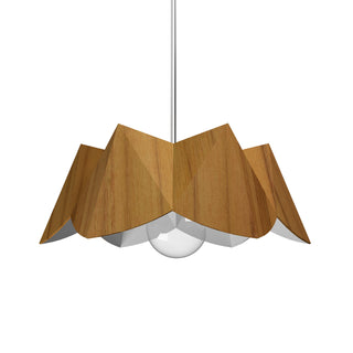 Buy teak-and-woven-natural-shade Physalis Outdoor (Damp) Pendant by Accord Lighting