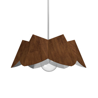 Buy imbuia-and-woven-natural-shade Physalis Outdoor (Damp) Pendant by Accord Lighting