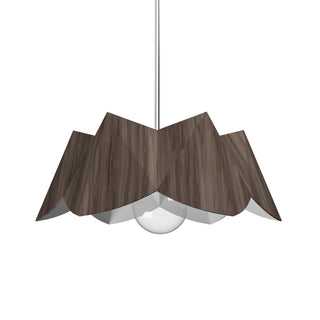 Buy american-walnut-and-woven-natural-shade Physalis Outdoor (Damp) Pendant by Accord Lighting