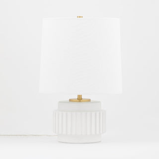 Buy matte-white-with-white-glass-and-white-shade Kalani Table Accent Lamp by Mitzi