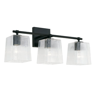 Buy matte-black-with-clear-fluted-glass-glass-and-clear-shade Lexi Vanity by Capital Lighting