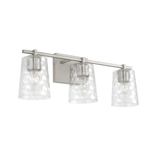 Buy brushed-nickel-with-clear-honeycomb-glass-glass-and-clear-shade Burke Vanity by Capital Lighting