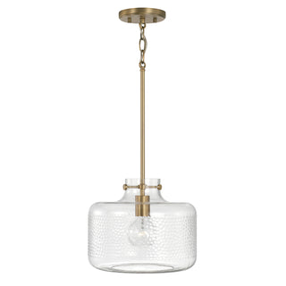 Buy aged-brass-with-clear-pebbled-glass-glass-and-clear-shade Brighton Pendant by Capital Lighting