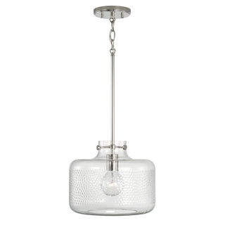 Buy polished-nickel-with-clear-pebbled-glass-glass-and-clear-shade Brighton Pendant by Capital Lighting