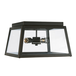 Buy oiled-bronze-with-clear-glass-glass-and-clear-shade Leighton Outdoor (Damp) Flush Mount Ceiling Light by Capital Lighting