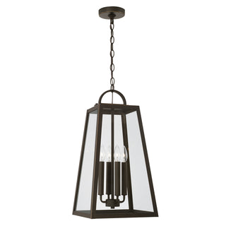 Buy oiled-bronze-with-clear-glass-glass-and-clear-shade Leighton Outdoor (Damp) Hanging Lanterns by Capital Lighting