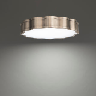 Buy brushed-nickel-and-white-shade Vaughan Flush Mount Ceiling Light by W.A.C. Lighting