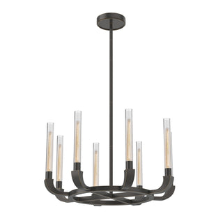 Buy ribbed-glass-urban-bronze Flute Chandelier by Alora