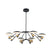 Matte Black w White and Brass Accent with Two sizes shades for 2 Tier Chandelier Glass and White Shade