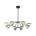 Matte Black w White and Brass Accent with Two sizes shades for 2 Tier Chandelier Glass and White Shade