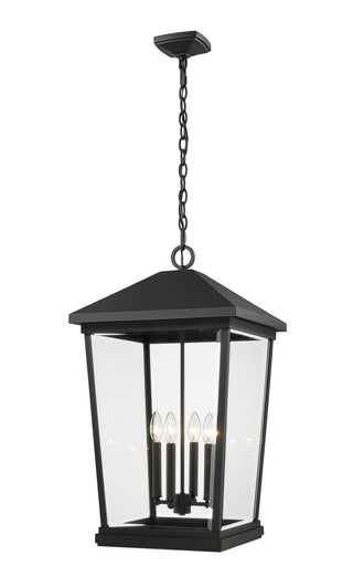 Buy black-with-clear-beveled-glass-and-clear-shade Beacon Outdoor (Damp) Hanging Lanterns by Z-Lite