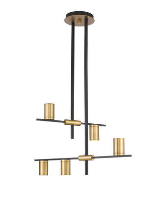 Buy matte-black-olde-brass-and-brass-gold-shade Calumet Outdoor (Damp) Chandelier by Z-Lite