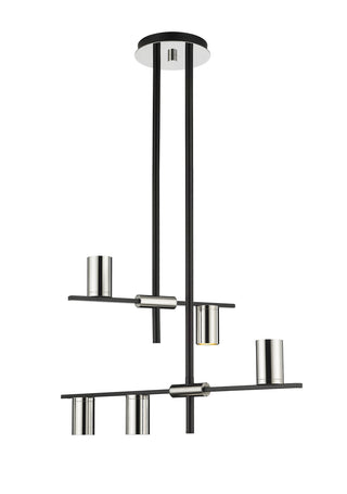 Buy matte-black-polished-nickel-and-silver-gray-shade Calumet Outdoor (Damp) Chandelier by Z-Lite