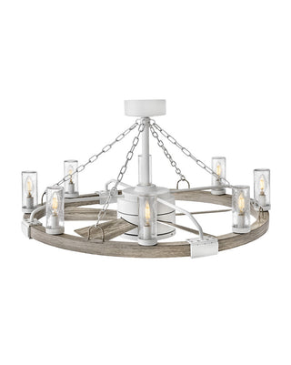 Buy matte-white-finish-with-weathered-wood-blades Sawyer Outdoor (Wet) Ceiling Fan with Light by Hinkley