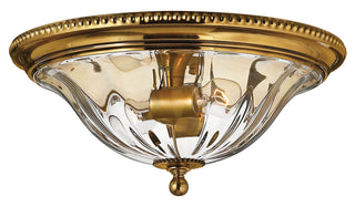 Buy burnished-brass-with-clear-optic-glass-and-clear-shade Cambridge Flush Mount Ceiling Light by Hinkley
