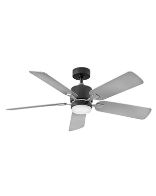 Buy matte-black-finish-with-silver-and-reversible-matte-black-blades Afton Ceiling Fan with Light by Hinkley
