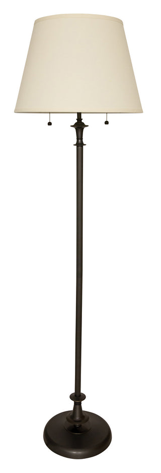 Buy oil-rubbed-bronze-with-off-white-linen-hardback-glass-and-natural-cream-shade Randolph Floor Lamp by House of Troy