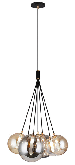 Buy black-with-amber-glass-clear-glass-smoked-glass-glass-and-smoke-shade Magma Chandelier by Matteo Lighting