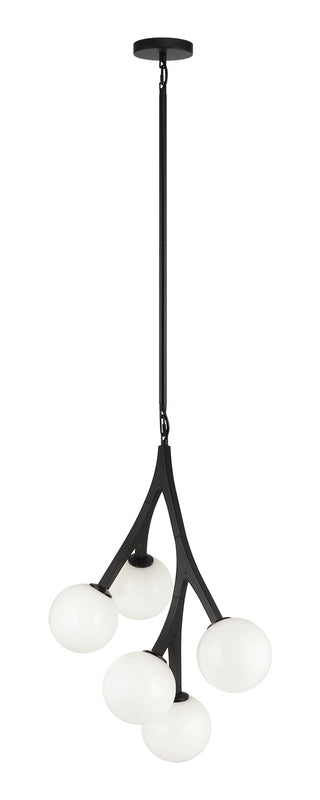 Buy black-with-opal-glass-glass-and-white-shade Rami Chandelier by Matteo Lighting