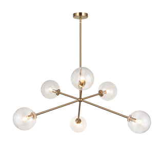 Buy with-clear-glass-glass-and-clear-shade Novo Chandelier by Matteo Lighting