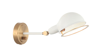 Buy aged-gold-brass-white Blare Sconce by Matteo Lighting