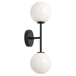 Buy black-with-opal-glass-glass-and-white-shade Novo Sconce by Matteo Lighting