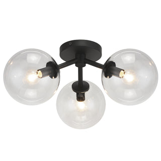 Buy black-with-clear-glass-glass-and-clear-shade Novo Ceiling Light by Matteo Lighting