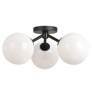 Buy black-with-opal-glass-glass-and-white-shade Novo Flush Mount Ceiling Light by Matteo Lighting
