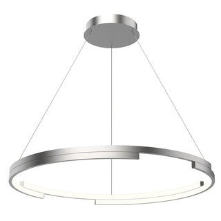 Buy brushed-nickel-with-frosted-acrylic-diffuser-glass-and-frosted-shade Anello Minor Pendant by Kuzco Lighting