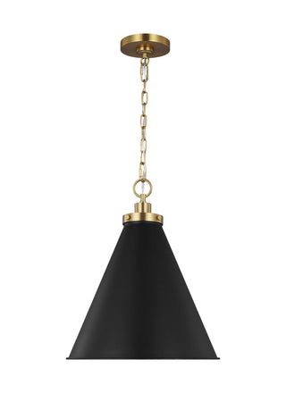 Buy midnight-black-and-burnished-brass-with-midnight-black-glass Wellfleet Outdoor (Damp) Pendant by Visual Comfort Studio