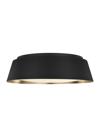 Buy midnight-black-with-silk-screen-white-inside-clear-outside-glass-and-white-shade Asher Outdoor (Damp) Flush Mount Ceiling Light by Visual Comfort Studio