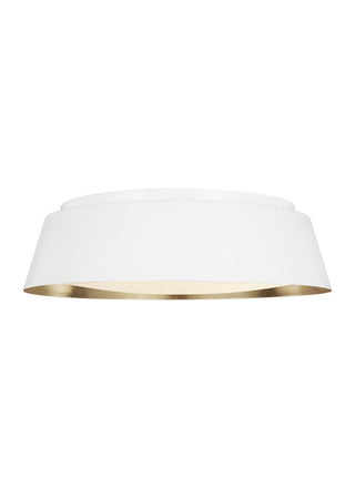 Buy matte-white-with-silk-screen-white-inside-clear-outside-glass-and-white-shade Asher Outdoor (Damp) Flush Mount Ceiling Light by Visual Comfort Studio